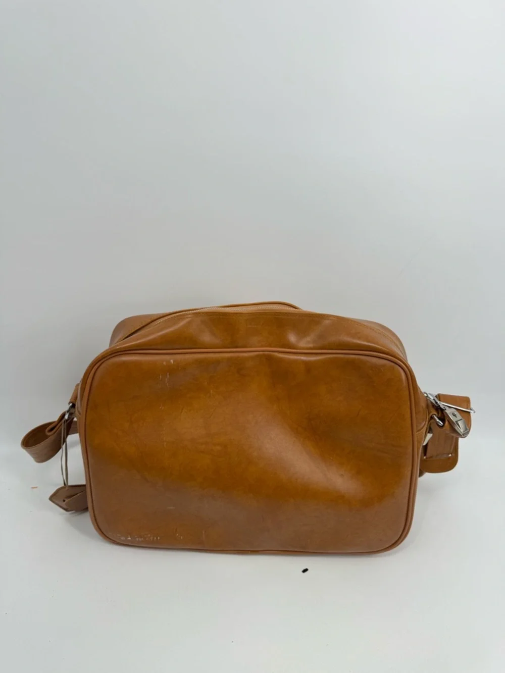 Vintage Style Brown Leather Crossbody Bag work bag Mens Neutral